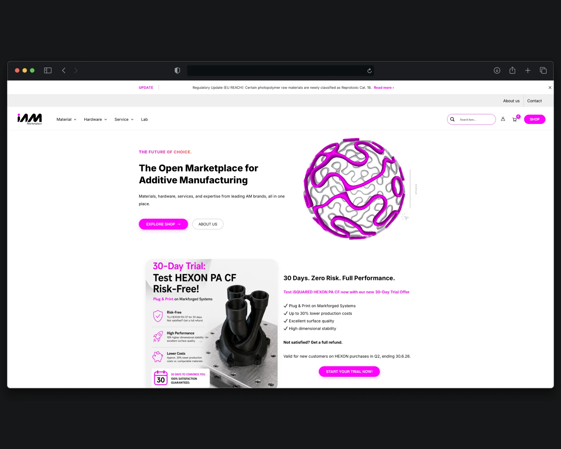 iAM Marketplace website screenshot